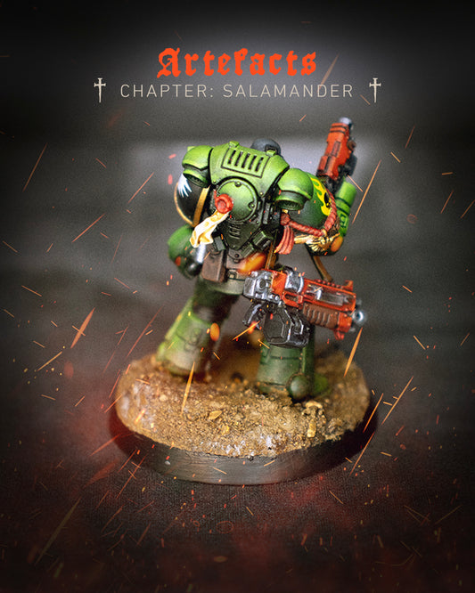 Warhammer 40K Salamanders Chapter Space Marine Miniature (Hand-Painted)