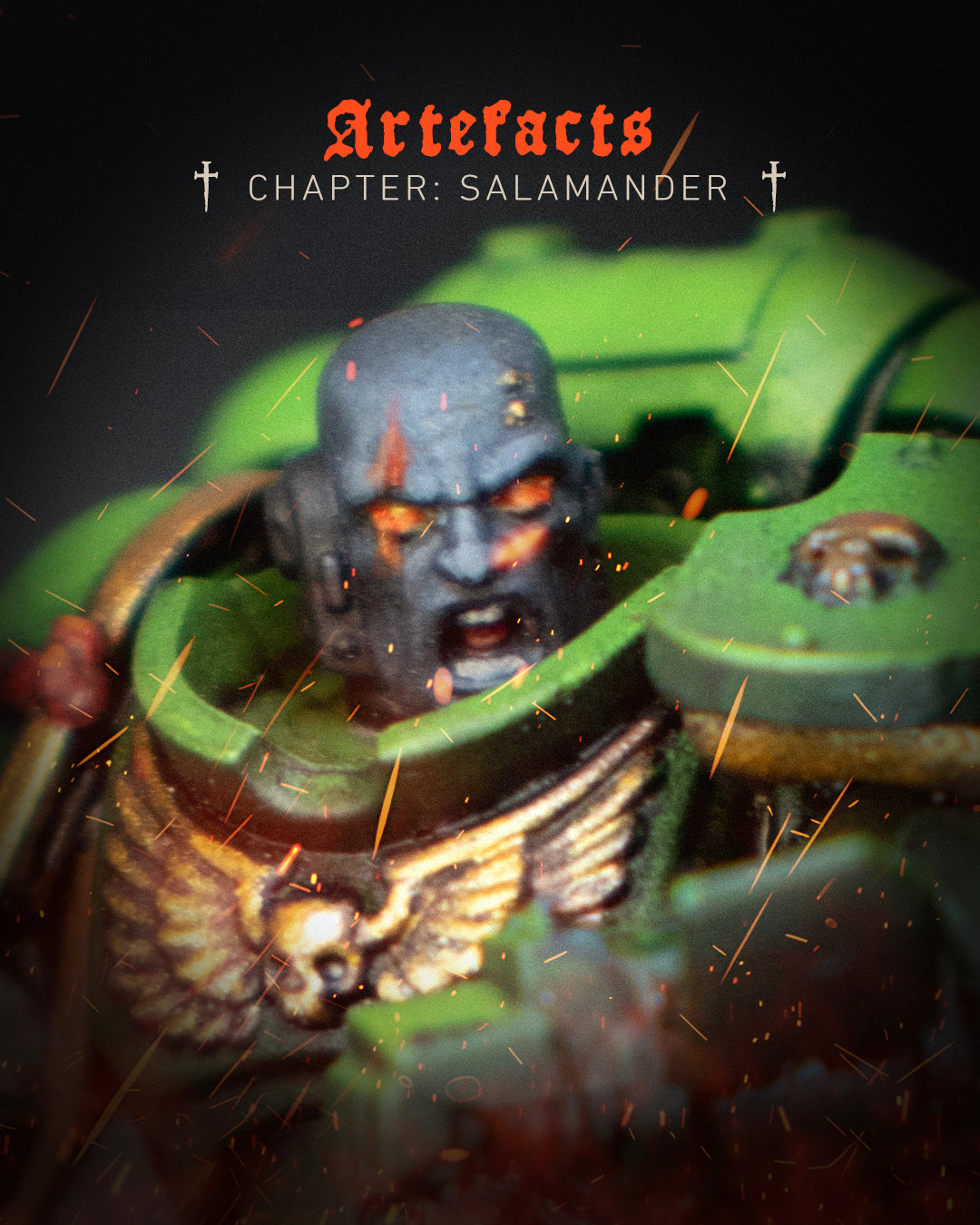 Warhammer 40K Salamanders Chapter Space Marine Miniature (Hand-Painted)